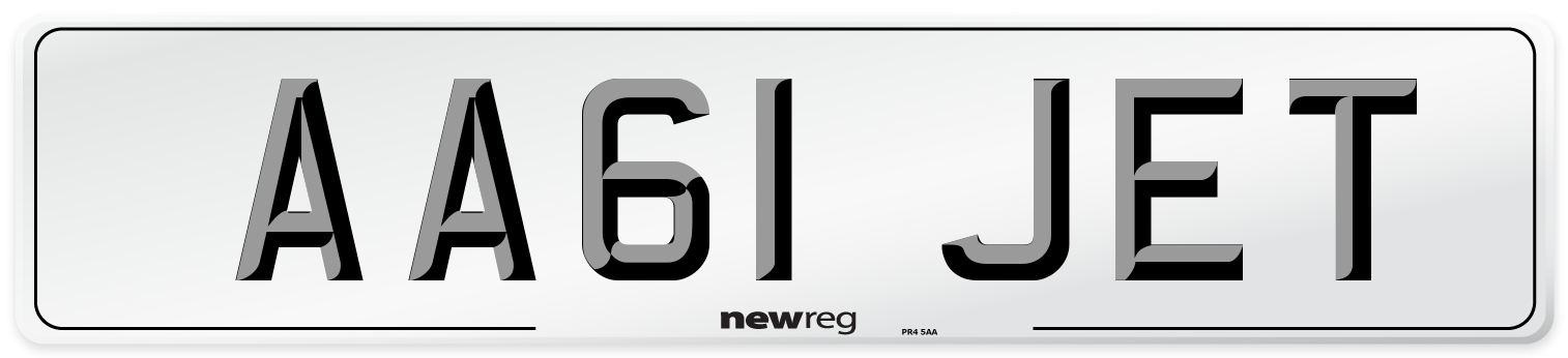AA61 JET Number Plate from New Reg